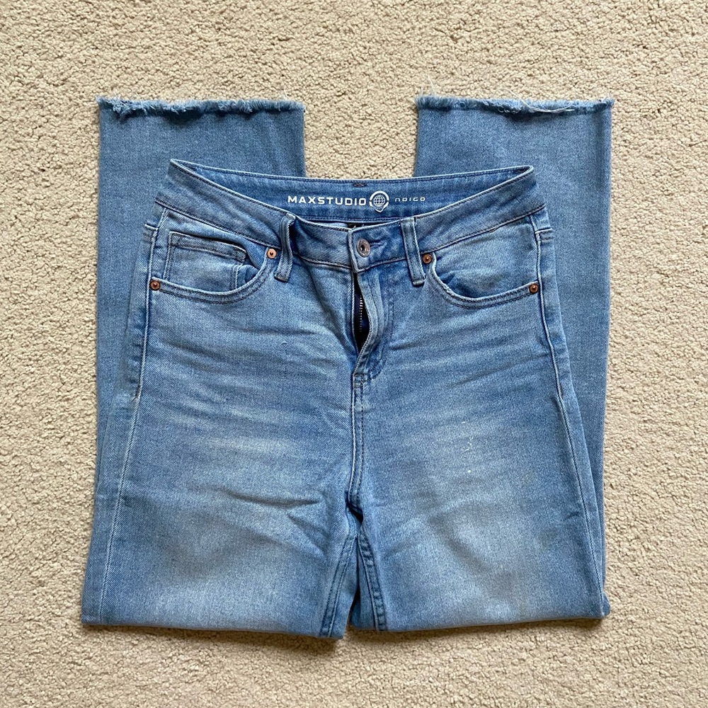 Max Studio Ankle Cropped Straight-Leg Jeans
